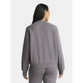 thumbnail image 2 of Athletic Works Women's Zip Front Fleece Bomber Jacket, Sizes XS-XXXL, 2 of 5