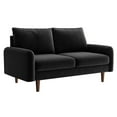 thumbnail image 3 of 56.3'' Velvet Round Arm Loveseat, Couch with Solid Wood Frame, for Guest Room, Teenager's Room, and Small Apartment,33.1'' H x 56.3'' W x 31.1'' D, 3 of 6