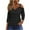Black, variant on Ltctricy Women's 3/4 Sleeve Tops Trendy V Neck Cold Shoulder Eyelet Embroidered Tee Blouses Casual Tunic Shirts