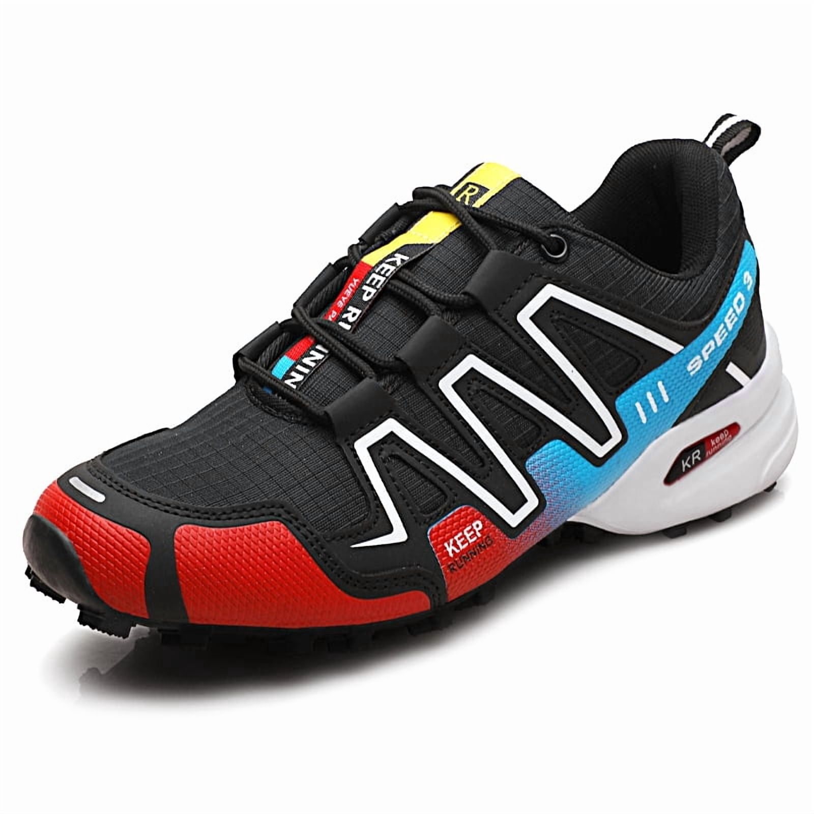 Summer Mesh Breathable Men Mountain Hiking Shoes Lightweight Flexible Non Slip Outdoor Sneakers Wear Resistant Cushioned Walking Footwear for Wilderness Trekking Sports