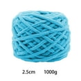 thumbnail image 3 of Hilo de lana grueso Soledad tejido a mano tubular para fabricación de alfombras Azul, 3 of 9