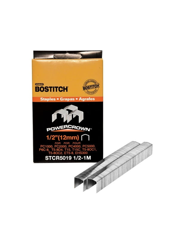 Stanley Bostitch STCR50191/2-1M Crown Staples 1/2", 1000/Pack