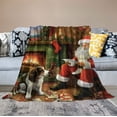 thumbnail image 2 of JEUXUS  Christmas Blankets and Throws, Holiday Throw Blanket,Christmas Santa Claus Sherpa Throw Blanket for Couch Soft,Thick Winter Warm Cozy Flannel Blanket, 2 of 6