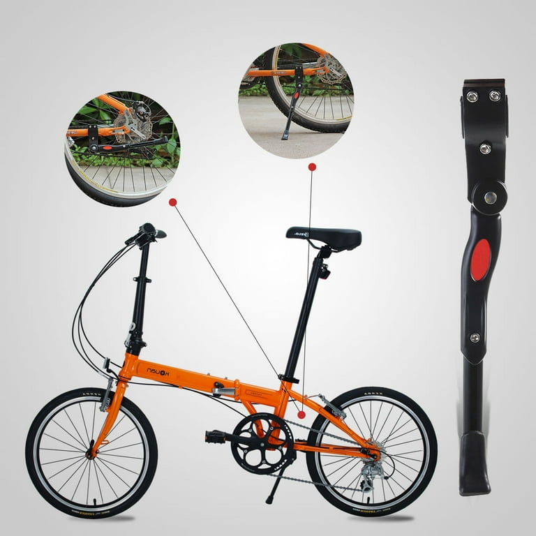 Bike Kickstand Adjustable Aluminium Alloy Kick Stand Adult Bicycle Kickstand Universal Bike Side Rear Kickstand for Mountain Bike Road Bike Black