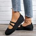 thumbnail image 2 of Mepaouo Mary Jane Shoes Women Round Toe Knit Ballet Flats Adjustable Strap Work Casual Slip on Shoes, 2 of 7