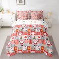thumbnail image 2 of Castle Fairy Teens Santa Claus 7 Pieces Bedding Comforter Set,Merry Christmas Full Bedding Set Lightweight,Geometric Plaid Fitted Sheet Flat Sheet,Breathable Home Decor, 2 of 7