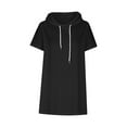 thumbnail image 2 of Plebaso Womens Short Sleeve Hoodie Tops Drawstring Hooded Tunics Summer Casual Lightweight Pullover for Women, 2 of 6
