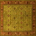 thumbnail image 1 of Ahgly Company Indoor Square Oriental Yellow Industrial Area Rugs, 4' Square, 1 of 4