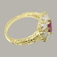 thumbnail image 4 of LBG British Made 14k Yellow Gold Real Natural Ruby & Opal Womens Engagement Ring - 33 size options - Size 8, 4 of 8