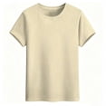 thumbnail image 5 of Men's Summer Solid Color Casual Tee T-Shirt Top Short Sleeve Crewneck Loose Fit Breathable Quick Dry Moisture Wicking Gym Workout Hiking Daily Essential Gift | JASKFLY,Beige L, 5 of 8