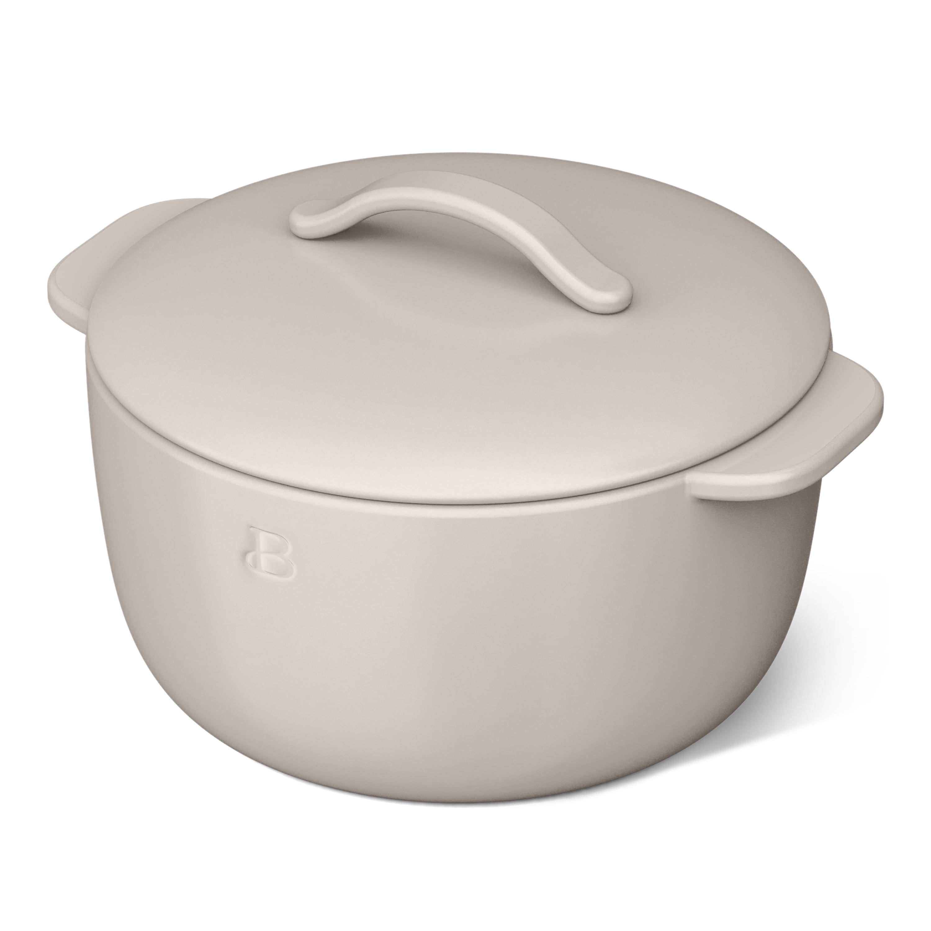 Beautiful by Drew Barrymore 1 QT Stoneware Covered Casserole Dish, Porcini Taupe