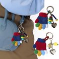 thumbnail image 5 of Lovely Crocheted Gloves Shape Key Holder Charm Gift Keychain Featuring Christmas Design for Holiday Souvenir, 5 of 9