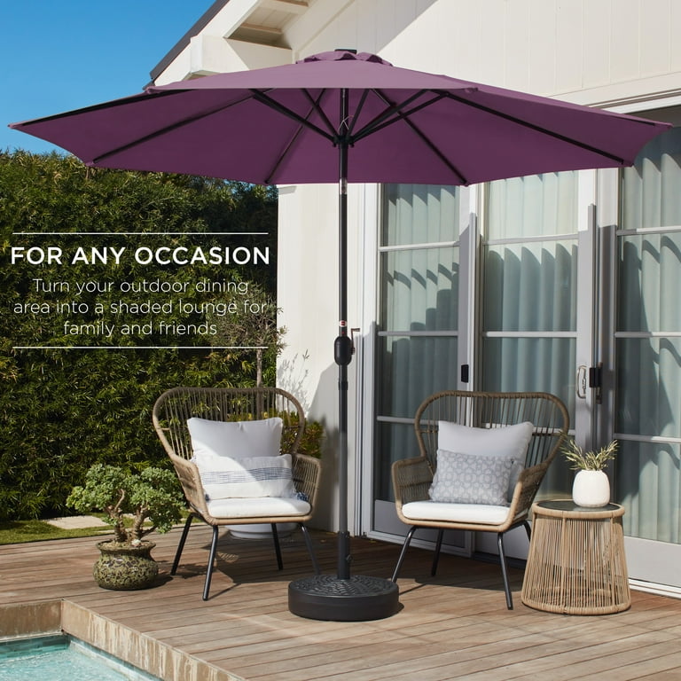 dark purple patio umbrella Best Choice Products 10ft Outdoor Steel Market Patio Umbrella w/ Crank,  Tilt Push Button, 6 Ribs