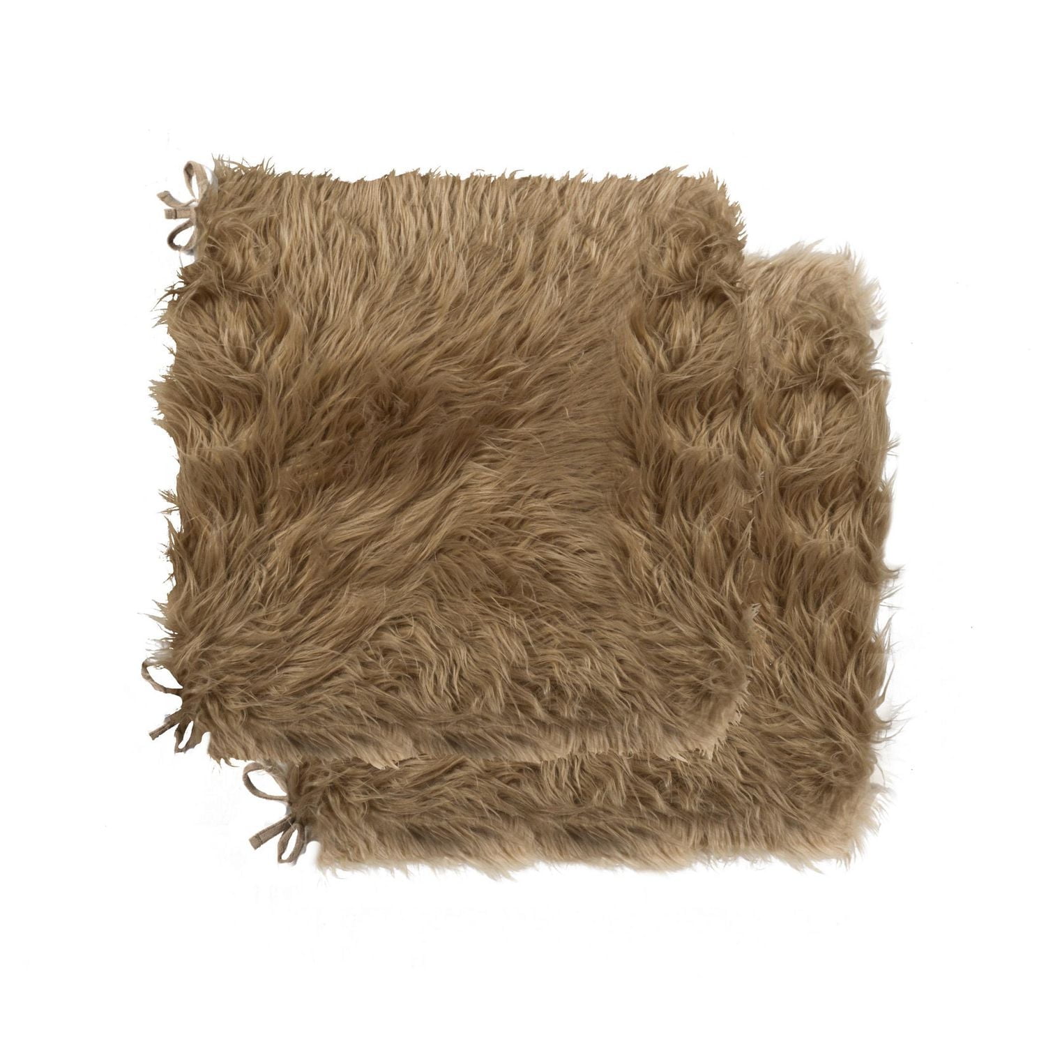 LAREDO FAUX FUR SEAT CUSHIONS 16" X 16" 2-PACK