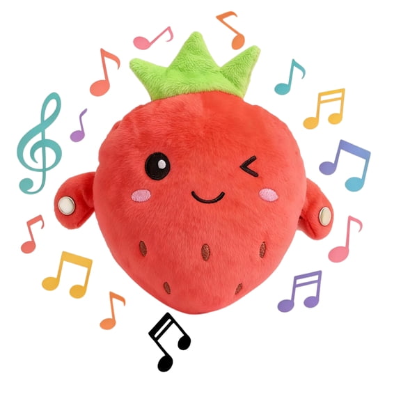 Musical Sersory Toy, Interactive Sensor Music Doll, Touch Sensor Sound Stuffed Toy with Single & Two Player Modes, Soft Fruit Plush Doll for Toddler Kids Ages 3 , Birthday Christmas Gift