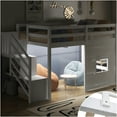 thumbnail image 3 of JERFIT Twin Loft Bed with Stairs, Window, LED, White, 3 of 10