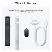 Google Fitbit Air Active Bundle: Screenless Fitness and Health Tracker - Personalized AI-Powered Coaching - Works with Android and iOS - Obsidian + Includes Active Band Size Large