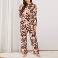 thumbnail image 2 of Picia Snake Pattern Women’s Long-Sleeve Sleepwear Set - Soft 2-Piece Loungewear with Pockets, Comfy PJs for Relaxing Nights-XX-Large, 2 of 7