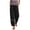*Black, variant on VBVC Women's Drawstring Cotton-Linen Harem Pants,Crochet Lace Hem Cropped Trousers For Women,Ladies Comfy Boho Beach Joggers with Pockets,Army Green,S-2XL