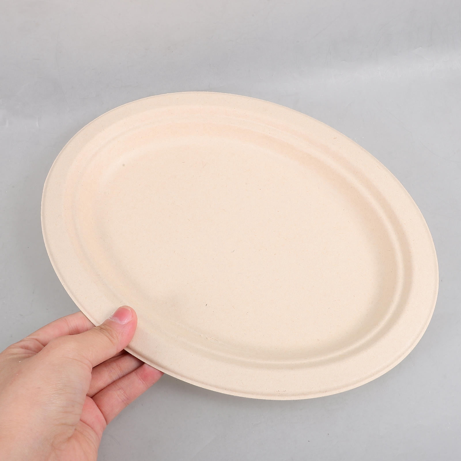 MOKKHNB 50pcs Party Plate Oval Heavy Duty Paper for Events and Gatherings