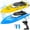 Blue+yellow 4 batteries, variant on Acekid 2 Pack RC Boat, Mini Remote Control Boats for Pools/Lakes, 10km/h, 2.4 GHz, 4 Rechargeable Batteries (Blue+Yellow)