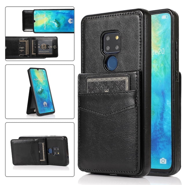 Funda de piel sintética estilo empresarial para Huawei Mate 20 con tarjetero, función billetera, función de soporte vertical, protección contra caídas, duradera.