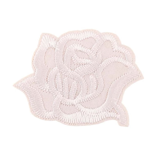 Matsuzay Parches de flores Reparación de Jean impermeable Juego de herramientas de parche de rosa negra Suministros de emergencia para sábanas Tela de costura y artesanía B4R-B Blanco/S