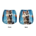 thumbnail image 3 of Balery Blue Sky Cute Wolf Pantalones cortos deportivos para mujer con forro y dos bolsillos, elásticos, para entrenamiento, gimnasio, yoga-Large, 3 of 7