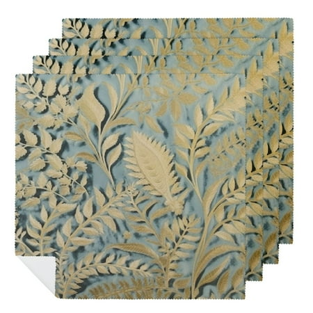 

ONETECH Flower Pattern Leaf Pattern Cloth Napkins Polyester Gift Home Decor 2 PCS