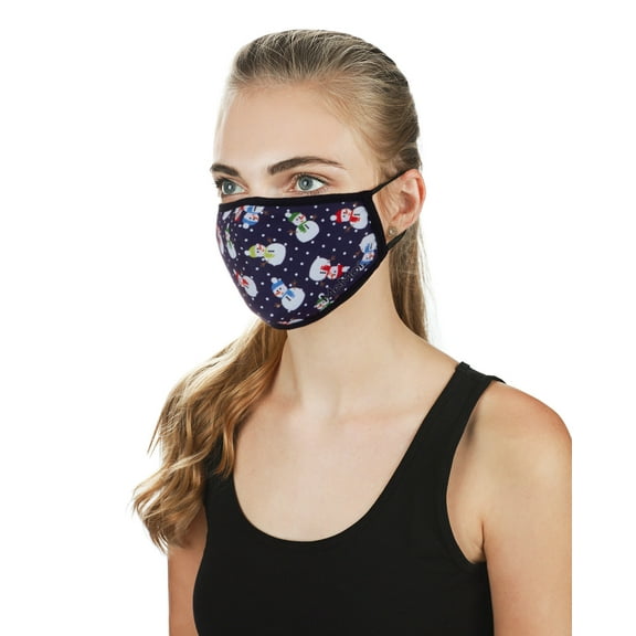 MeMoi Happy Snowman Unisex Face Covering, One Size, Navy