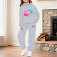 thumbnail image 2 of Kids Outfits Set 6 7 Six Seven Letter Outfits Set Comfortable Boys Graphic Print Hoodie And Jogger Outfit Two Piece Playwear For Toddler And Youth Kids Grey 130(7-8 Years), 2 of 8
