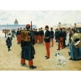thumbnail image 2 of Pierre Georges Jeanniot 18x14 Black Ornate Wood Framed Double Matted Museum Art Print Titled - Caporale Pupils on the Esplanade Des Invalides in Paris (1883), 2 of 5