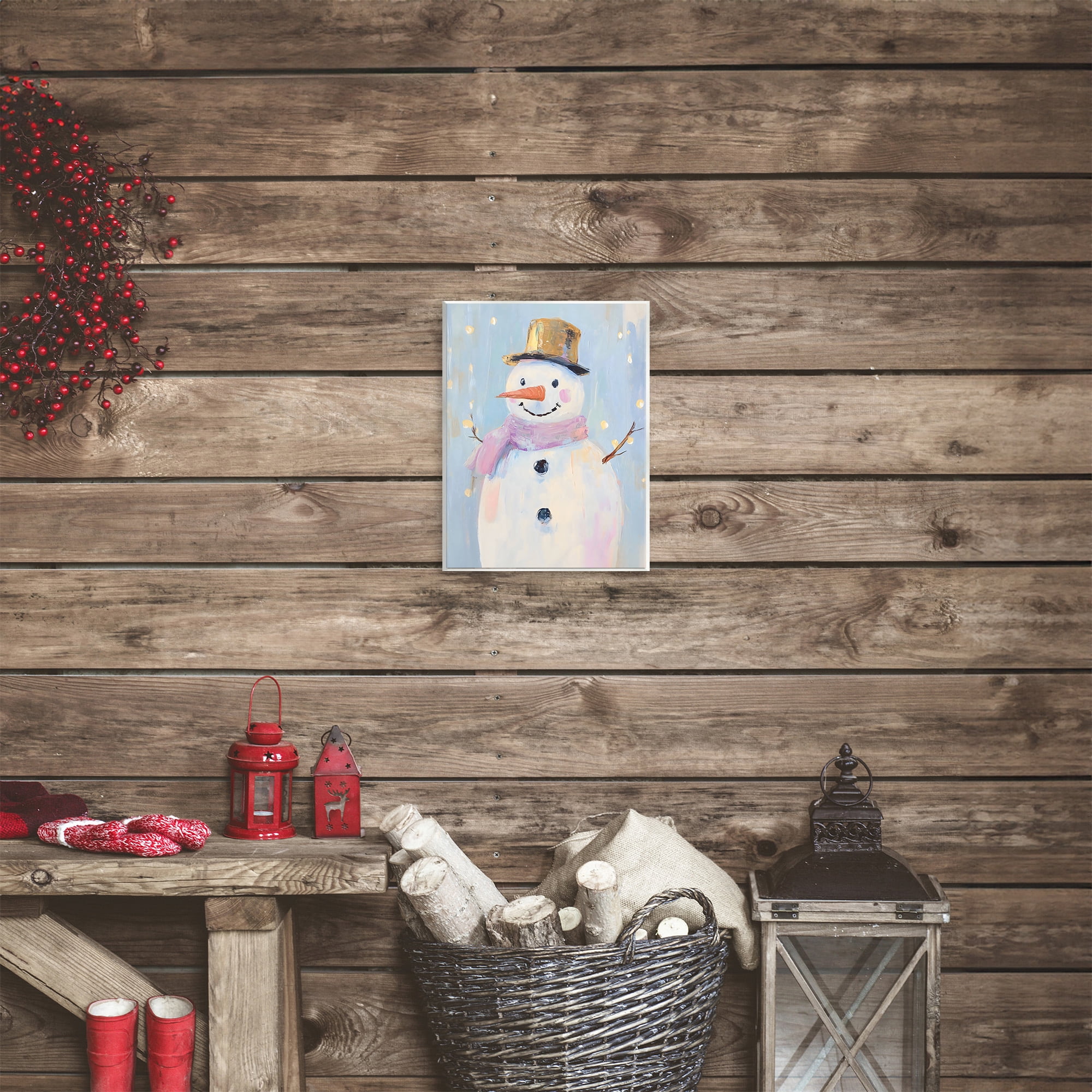 Stupell Industries Cheerful Pastel Snowman Wall Plaque Art, design by The Prints Vibe