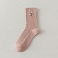 thumbnail image 4 of Zhengup 3 Pairs of Women Pink Floral Socks Cute Lolita Crew Socks Vintage Socks Comfort Fit Ankle Socks Cottagecore Cotton Socks, 4 of 7