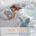 thumbnail image 4 of 3 Piece Blue Turtle Coastal Duvet Cover Set Queen Size, Microfiber Comforter/Quilt Cover with Corner Ties and 2 Pillowcases, Summer Beach Nautical Coral All Season Soft Bedding with Zipper Closure, 4 of 8