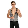 thumbnail image 4 of Wacanda Men Sauna Sweat Waist Slimming Trainer Vest Neoprene Yoga Body Shaper Vest Zipper Shapewear Workout, 4 of 7