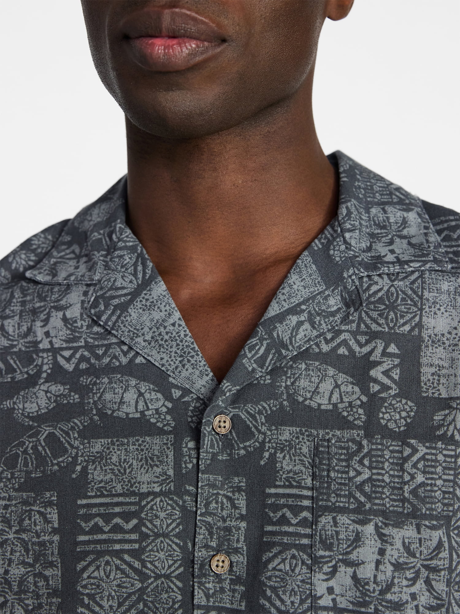 George Men's Relaxed Fit Linen Blend Camp Shirt with Short Sleeves, Sizes S-5XL, LT-3XLT