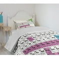 thumbnail image 4 of Ambesonne Periodic Table Quilted Bedspread Set 2 Pcs, Colorful Science, Twin Size, Dark Grey Sky Blue, 4 of 6