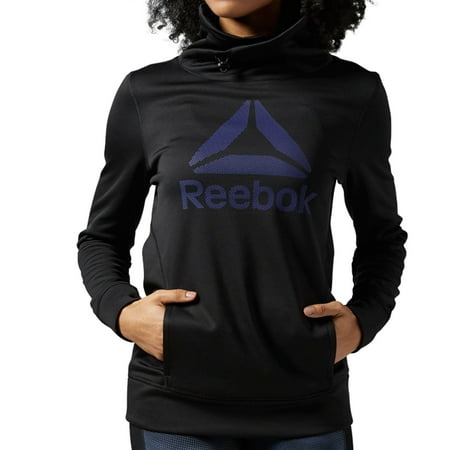 Reebok Women's Workout Ready Pullover Hoodie Black/White ay1949