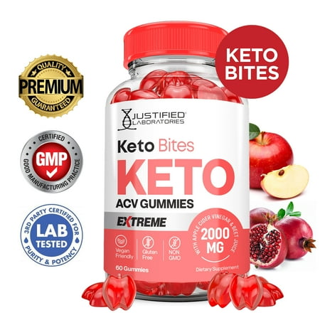 Keto Bites Extreme ACV Gummies 2000mg Dietary Supplement 60 Gummys