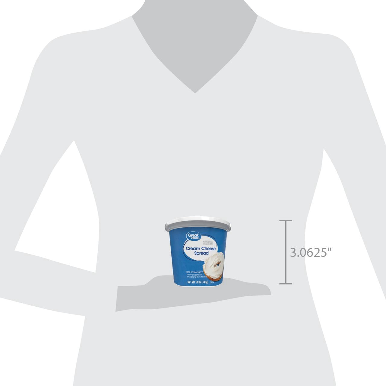 Great Value Original Cream Cheese Spread, 12 oz Tub (Refrigerated)
