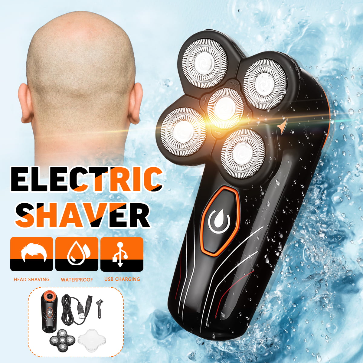 shaving head with electric shaver