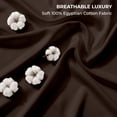thumbnail image 5 of SGI Bedding 600 TC Full-XL Size 4 Pc Sheet set - 100% Egyptian Cotton Sheets Sateen Weave, Breathable, 15" Deep Pocket, Hotel Luxury Soft Bed Sheets, Chocolate, 5 of 7