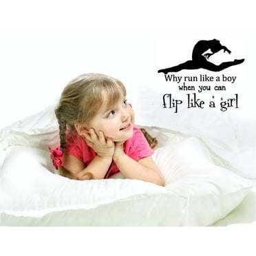 Vinyl Wall Decal: GYMNASTICS FLIP LIKE A GIRL DECAL VINYL WALL ART TEEN DECAL 20"x18" [CK109]