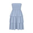 thumbnail image 6 of YueHuiYing Women's 2026 Summer Strapless Tube Mini Dress Off-Shoulder Smocked Ruffle A-Line Flowy Short Party Club Dresses, 6 of 7