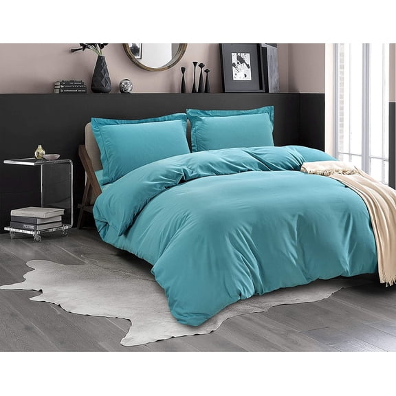 Comforter Cover with Button Closure and 2 Pillow Shams