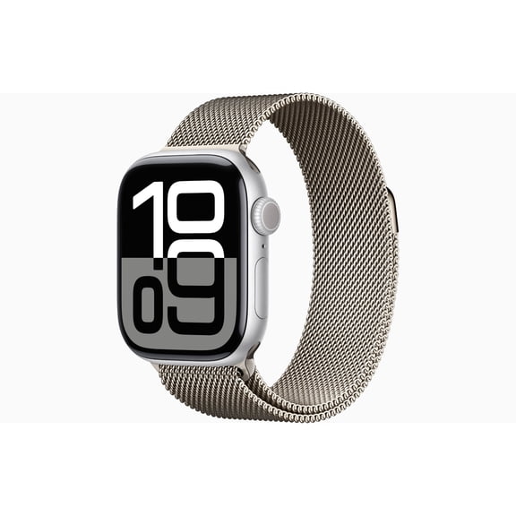 Apple Watch Series 10 (GPS, 42mm) Silver Aluminum Case with Silver Milanese Loop