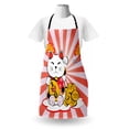 thumbnail image 3 of Japanese Apron, Cartoon Style Oriental Composition with Starburst Lines Cat and Fishes Colorful, Unisex Kitchen Bib with Adjustable Neck for Cooking Gardening, Adult Size, Multicolor, by Ambesonne, 3 of 4