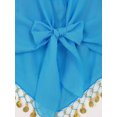 thumbnail image 6 of Kaerm Lady's Belly Dance Costumes Long Sleeve Chiffon Blouse Top with Beaded Glitter Circle Tassels Sky Blue One Size, 6 of 7
