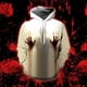thumbnail image 3 of Sudadera con capucha de Halloween con estampado 3D para hombres y mujeres, sudadera con estampado de sangre aterrador, de manga larga, informal, para cosplay, sudadera holgada, 3 of 4